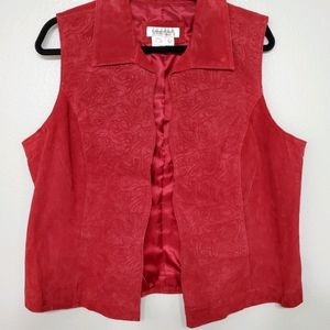Coldwater Creek Press Suede Genuine Leather Vest